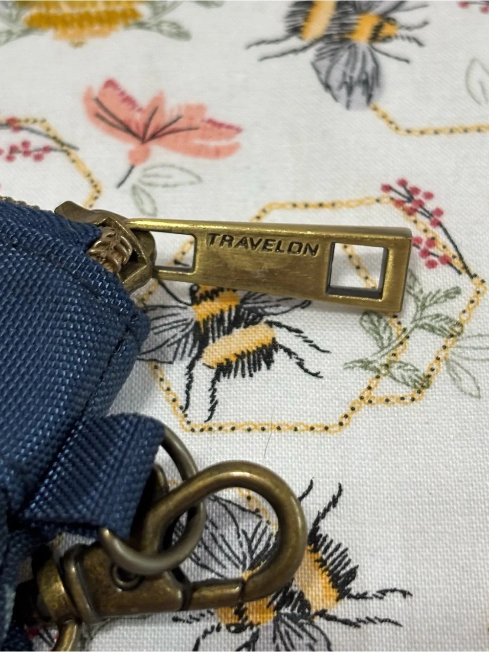 Travelon Navy Floral Wristlet Clutch